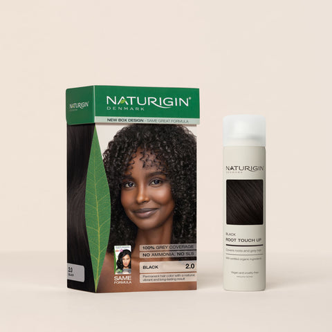 sort hårfarve med root touch up spray i black