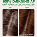 dækning af grå hår med kobber brun