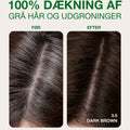 dæking af grå hår med moerkebrun
