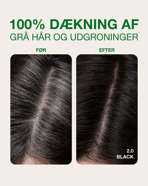 dækning af grå hår med sort hårfarve